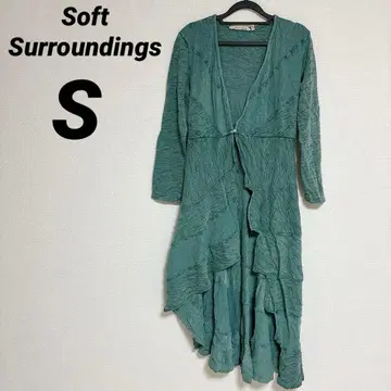 Soft Surroundings 그린 롱 원피스 [ S ] 프릴 아지메