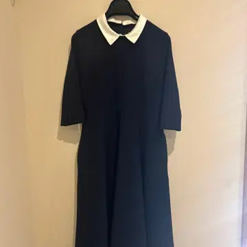 ST.ROONEY 네이비 7부 소매 A라인 원피스