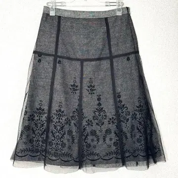 마크제이콥스 그레이 블랙 튤 플레어 스커트 사이즈 2 고품질