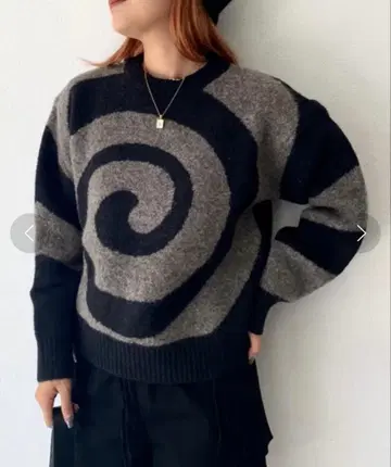 SHAGGLE 마블 오버 사이즈 풀오버 니트