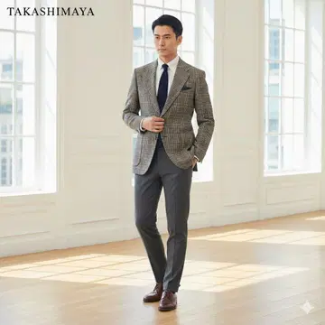 레어 타카시마야 ELEFIT 글렌체크 테일러드 자켓 F