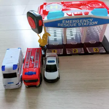 구조 스테이션 세트 무선 마이크 효과음 차량 x 3 작동 확인 완료