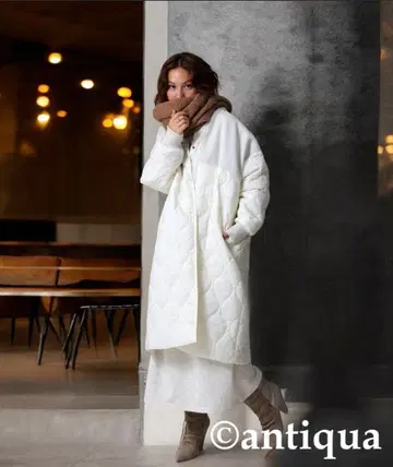 안티카 도킹 롱 코트 퀼팅