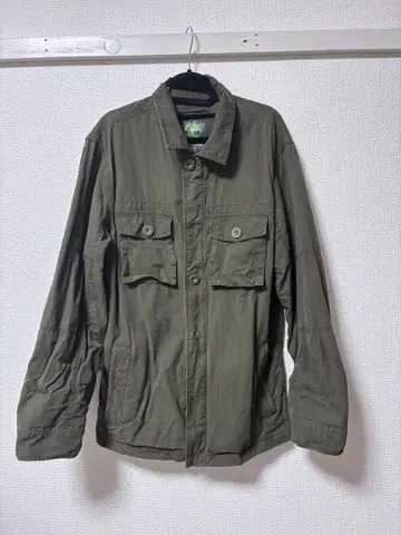 밀리터리 자켓 올리브색 코튼 혼방