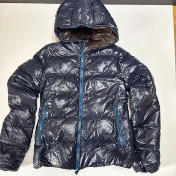 DUVETICA 후드 부착 다운 자켓 38 네이비