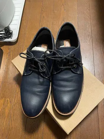 가죽 끈 구두 캐주얼 네이비 색상