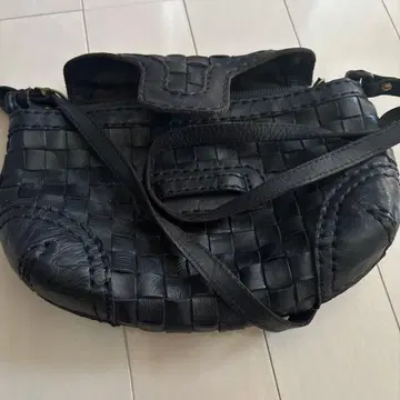 아말피의 바다 블랙 뜨개질 숄더백