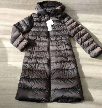 유니클로 울트라 라이트 다운 롱 코트 자켓 S 다크 브라운