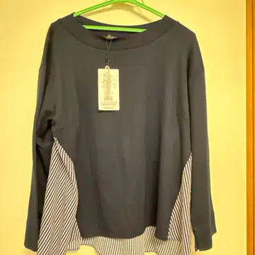 Reflect 네이비 긴팔 티셔츠 스트라이프 절개 15호