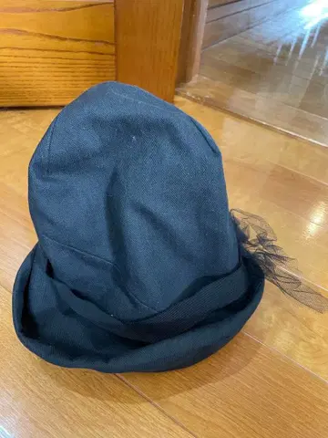 punto. 블랙 튤 리본 버킷햇