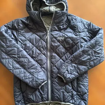 에이글 퀼팅 자켓 후드 부착 네이비/그레이 사이즈 S
