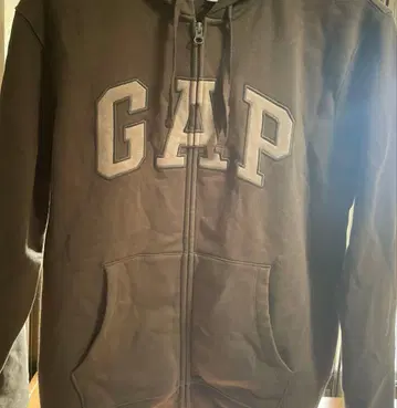 GAP 로고 집업 후드티 브라운 남녀 공용