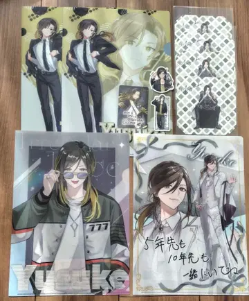 이레이스 유스케님 클리어 파일 & 엽서 & 씰 & 캔뱃지 세트 16점