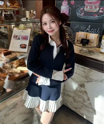 NICE CLAUP 미니 원피스 네이비