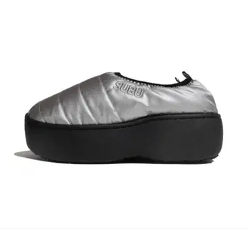 미사용 새상품 SUBU/스부 통굽 샌들 슬립온 실버