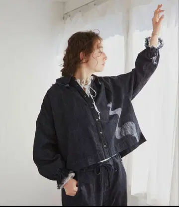 [ 새상품급 ] nest Robe 코튼 린넨 바지 트리밍 프릴 블라우스