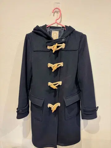 카 네이비 더플 코트 후드 부착