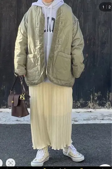 coen 퀼팅 라이너 포함 모즈 코트 사이즈 L