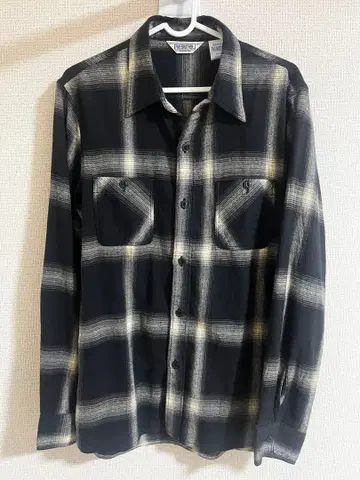 [ 화이트 블랙 ] FIVE BROTHER 옴브레 체크 셔츠