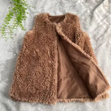 앙제 푸들 인조 모피 베스트