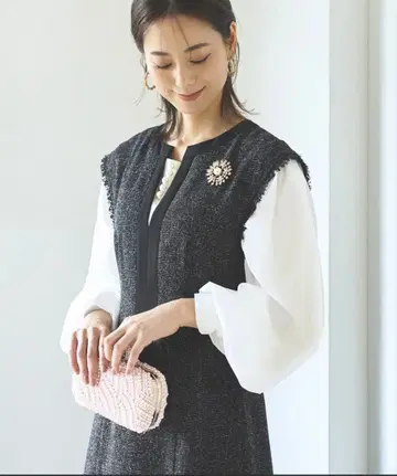 루일 에 부티크 키넥 펄 레이어드 트위드 원피스 S