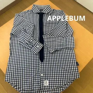 APPLEBUM 네이비/화이트 체크 셔츠