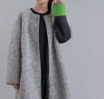 Eimee Law 마블 샤기 롱 코트