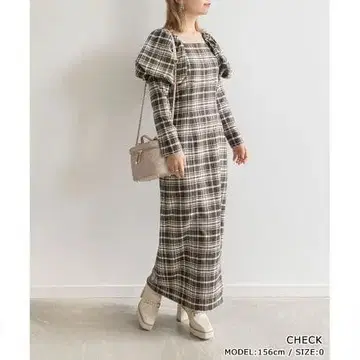 RANDA 디자인 퍼프 슬리브 원피스