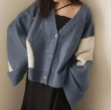 mideal 믹스 컬러 가디건