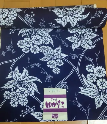 오리지널 네이비 컬러 꽃무늬 유카타 옷감