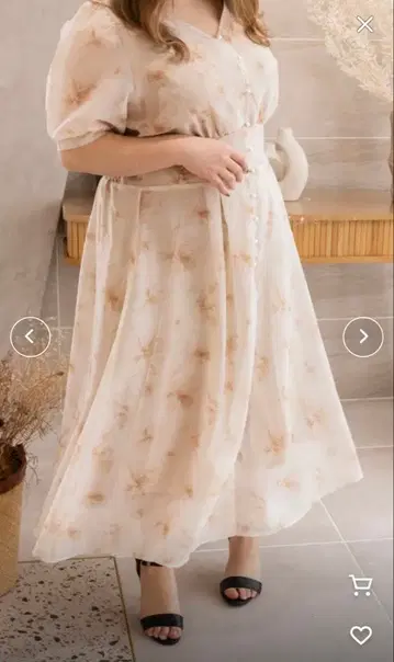 CLETTE 오리지널 시어 꽃무늬 원피스