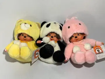 몬치치 봉제 인형 애니멀 드레스 쌍둥이 몬치치 3개 세트