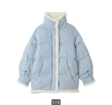 새상품급 snidel 트위드 다운 자켓 블루 사이즈 1