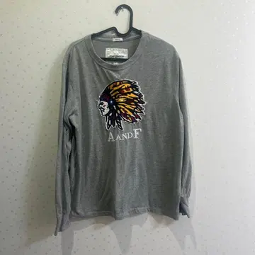 Abercrombie & Fitch 인디언 헤드 자수 그레이 긴팔 컷앤소