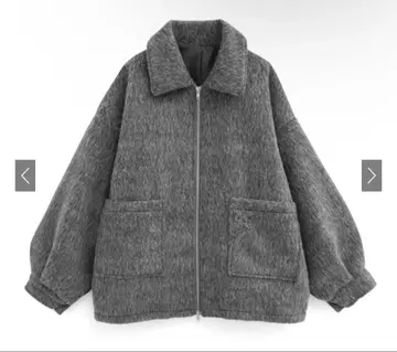 더블 지퍼 미들 기장 샤기 블루종[on264]