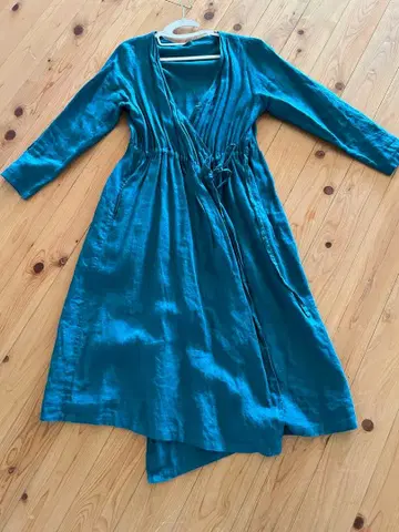 ezu 구 립플 양품점 린넨 랩 드레스