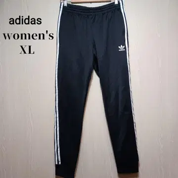아디다스 오리지널 여성용 트랙 팬츠 XL 블랙 자수 로고