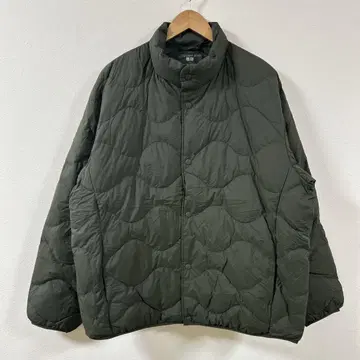 새상품급 남성용 울트라 라이트 다운 웨이브 퀼트 자켓 다크 그린