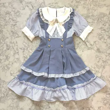 LIZLISA 리즈리사 깅엄 도킹 원피스 에이프런