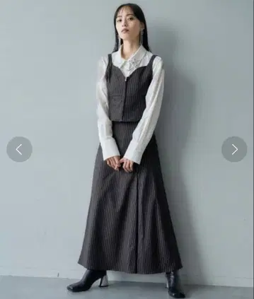 HARE 2P 세트 멀티 뷔스티에*스커트 스트라이프