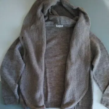 후드 부착 니트 자켓