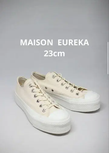 MAISON EUREKA 23cm 화이트 캔버스 스니커즈