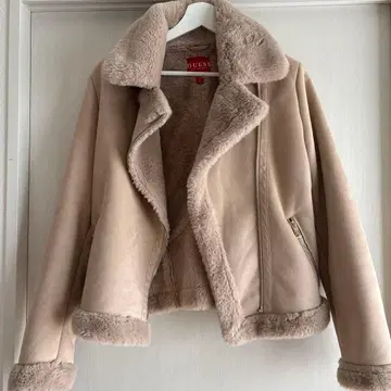 GUESS 무스탕 코트 베이지 S