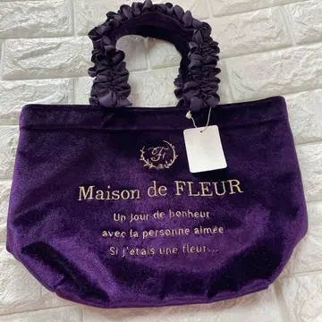 Maison de FLEUR 보라색 토트백 벨벳