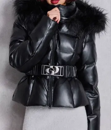 GYDA GD 벨트 포함 인조 가죽 숏코트