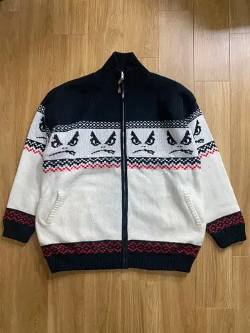 00's BADBOY 카우친 지퍼 가디건 드라이버즈 니트