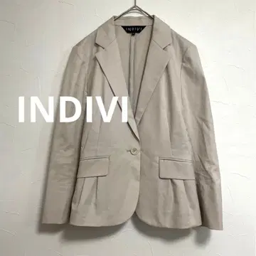 인디비 INDIVI 테일러드 자켓 베이지 라이트 그레이 M