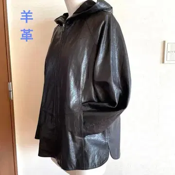 [ izzat baba ] 레어 램 가죽 후드 자켓