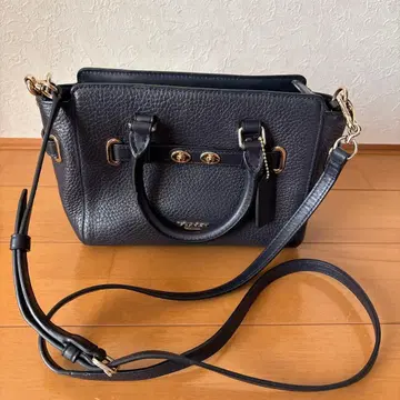 네이비 가죽 2way 핸드백