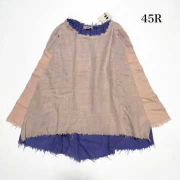 택 포함 45R 사이시키 울 융모 겹침 T셔츠 이소재 레이어드 일본제